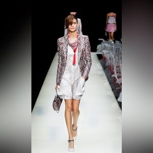 Giorgio Armani natural python skin leather fitted jacket evening blazer M